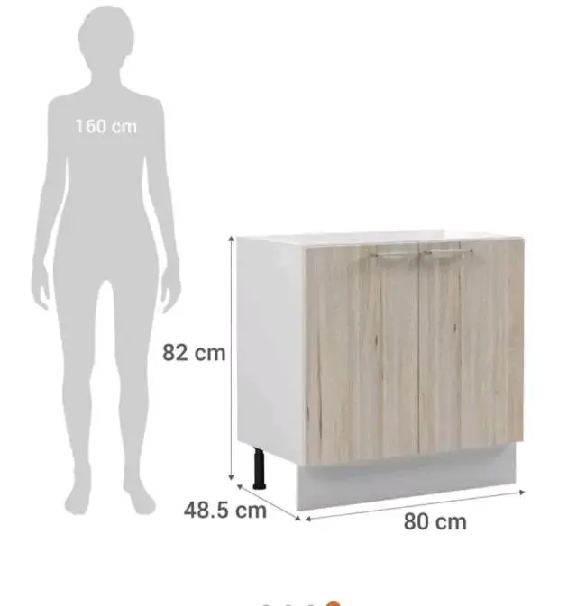 Mueble base de cocina sin cubierta - 1