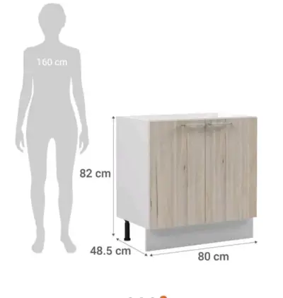 Mueble base de cocina sin cubierta - miniatura 1