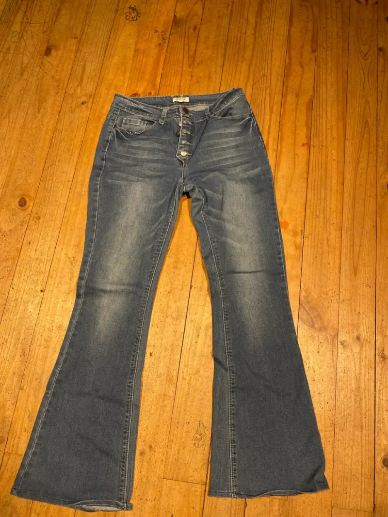 Jeans barbados palazzo, talla 38 elástica dos - 3