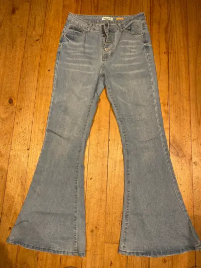 Jeans barbados palazzo, talla 38 elástica dos - miniatura 4