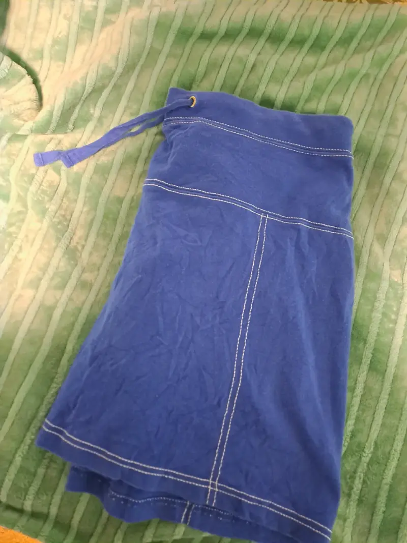 falda azul con short interior - 1