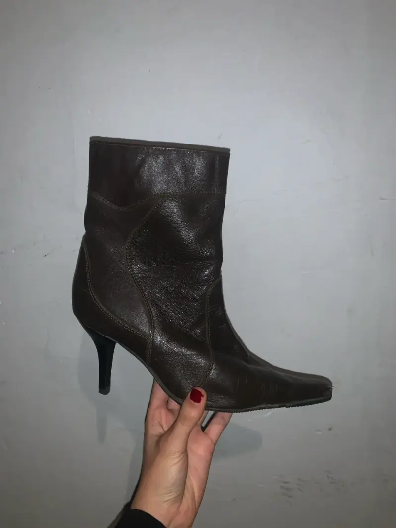 Botines de cuero marrón - 1