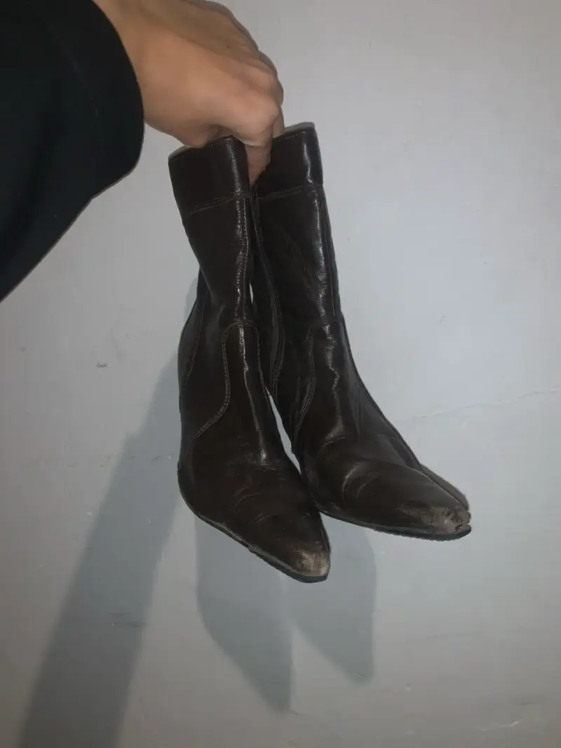 Botines de cuero marrón - 2