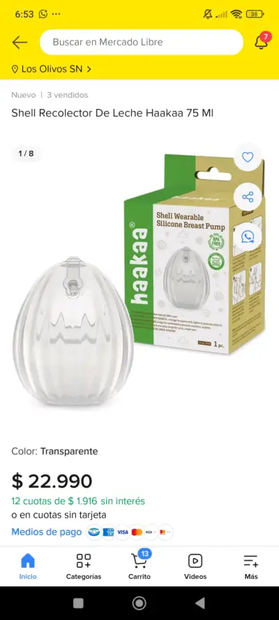 Recolector de leche materna portátil Haakaa - miniatura 5