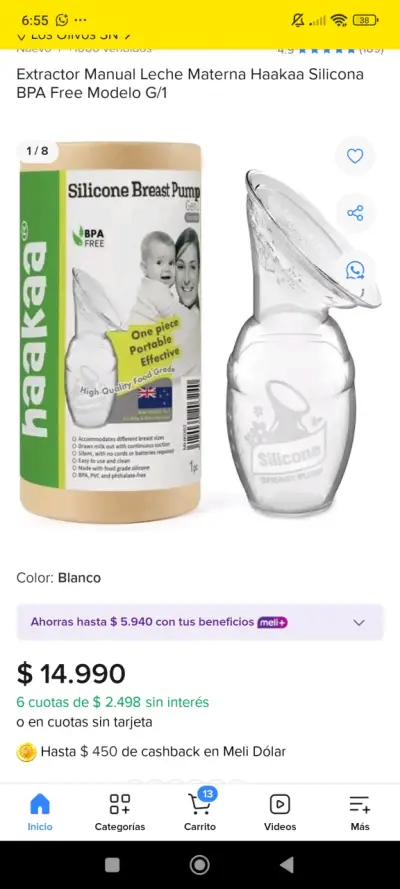 Recolector de leche materna portátil Haakaa - miniatura 11