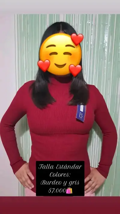Polera cuello alto burdeo - miniatura 1