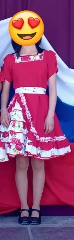 Vestido rojo folclórico floral - 2
