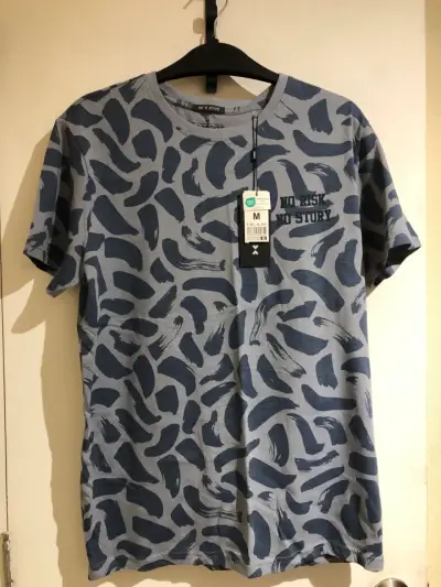 Polera azul estampada 'No Risk' - miniatura 1