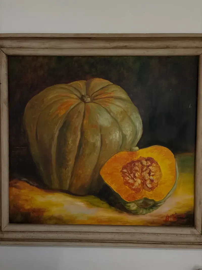 Cuadro de naturaleza muerta calabazas - 1