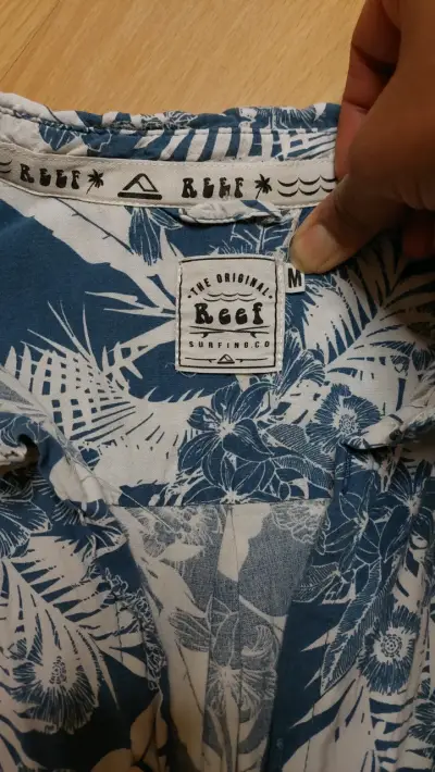 Camisa hawaiana azul estampada - miniatura 2