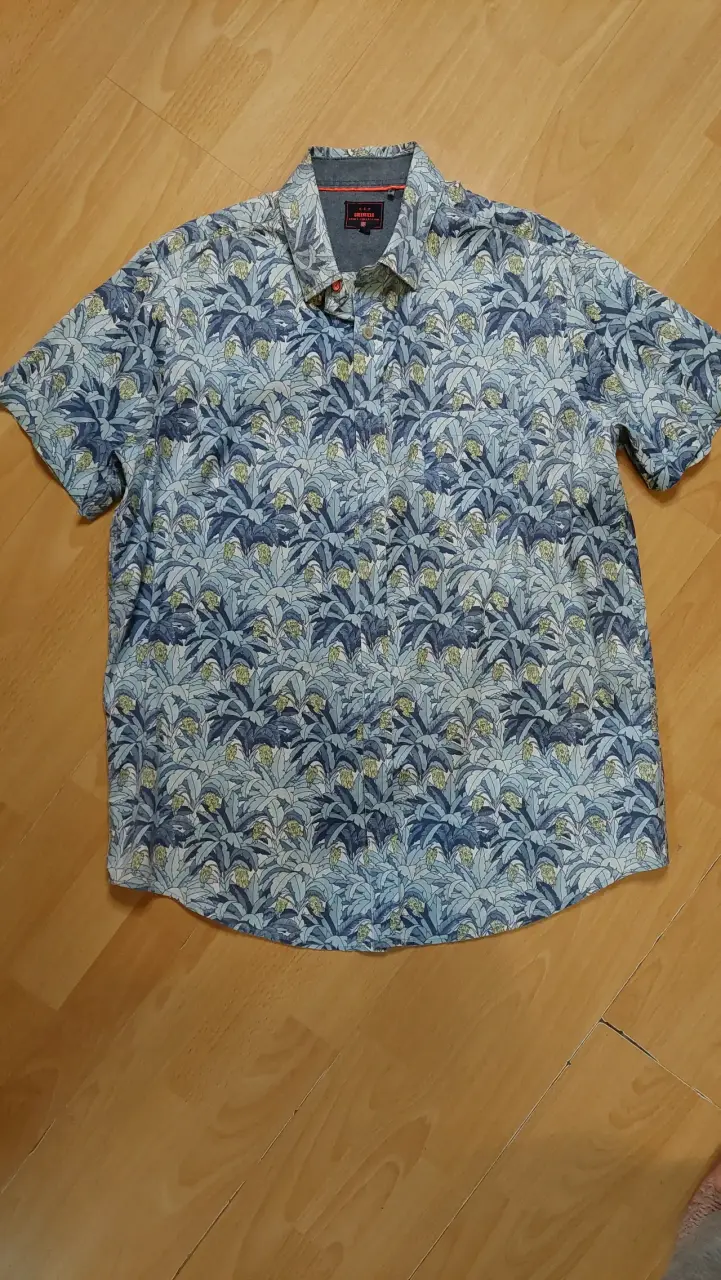 Camisa estampada tropical azul - 1