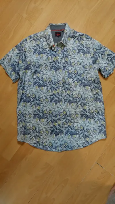 Camisa estampada tropical azul - miniatura 1