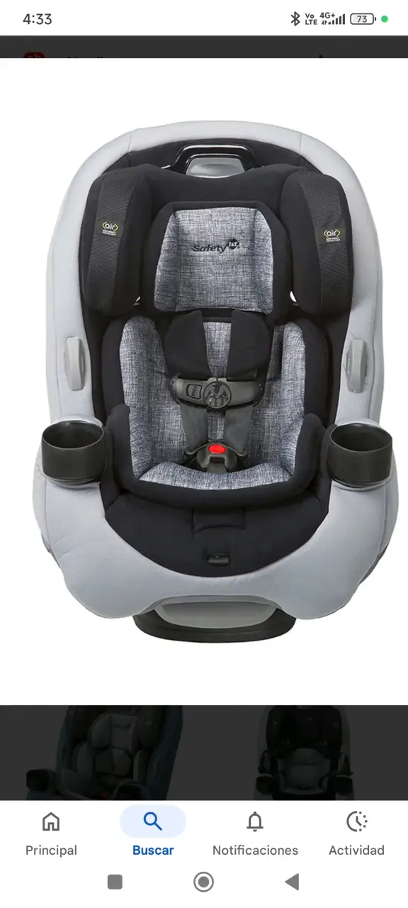 Silla de auto gris para bebé