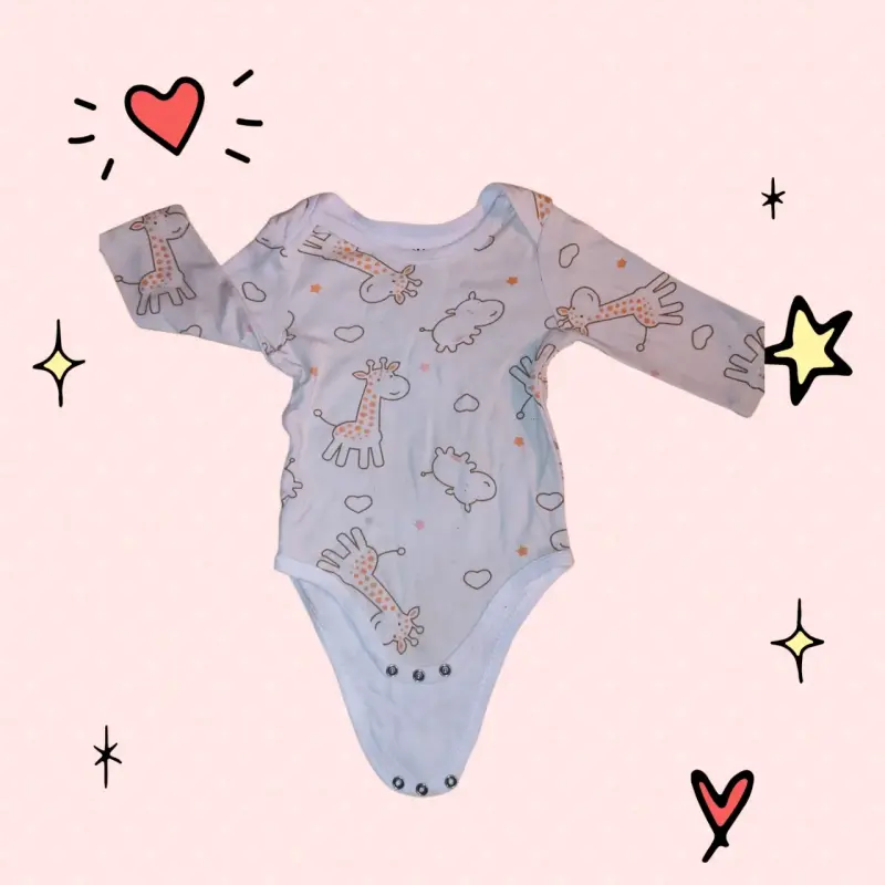 Pack 6 Bodys bebé estampado lazos, talla 3-6 meses - 4