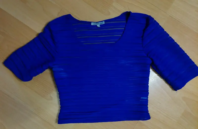 Top azul manga corta - 1