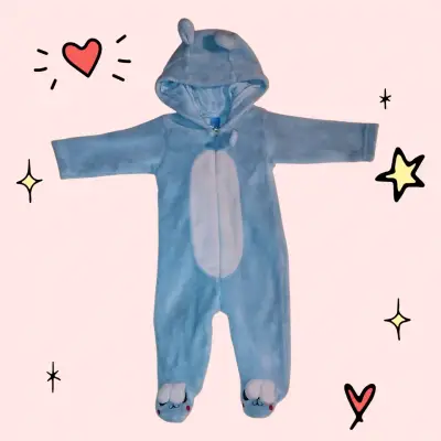 Pijama infantil azul con orejas - miniatura 1