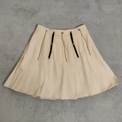 Falda beige con cadenas - miniatura 1