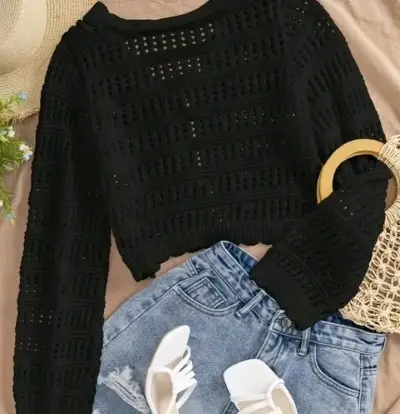 Chaqueta de punto negra - miniatura 2