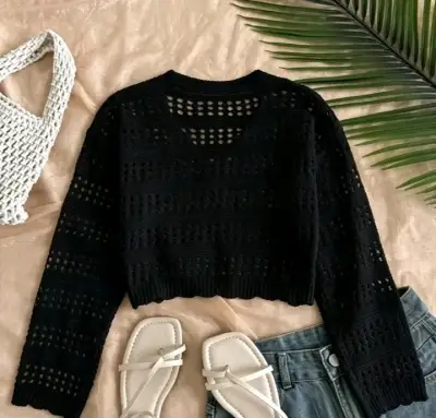 Chaqueta de punto negra - miniatura 4