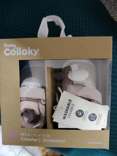 Zapatillas gateo bebé Colloky rosas - miniatura 1