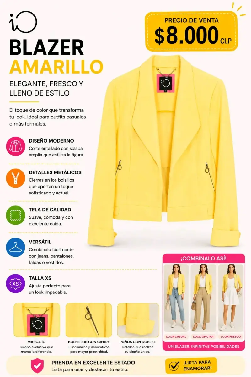 Blazer amarillo elegante