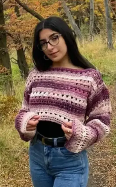 Suéter tejido a rayas multicolor - miniatura 1