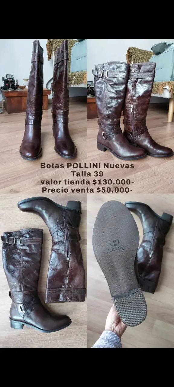 Botas altas Pollini café