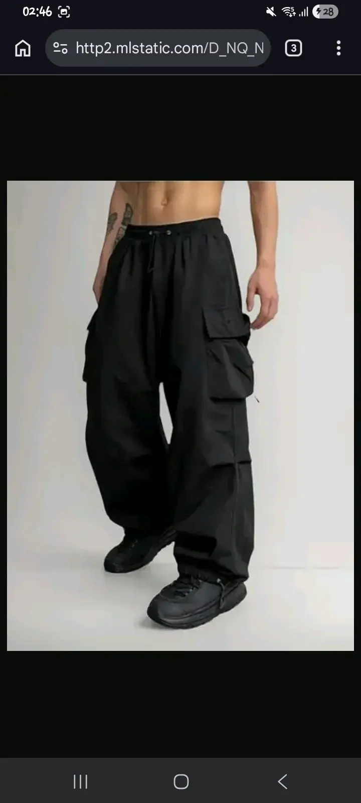 Pantalones cargo negros unisex - 1