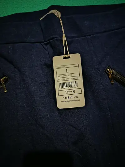 Pantalón azul con cierres - miniatura 2