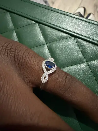 Anillo con zafiro azul talla 8 - miniatura 3