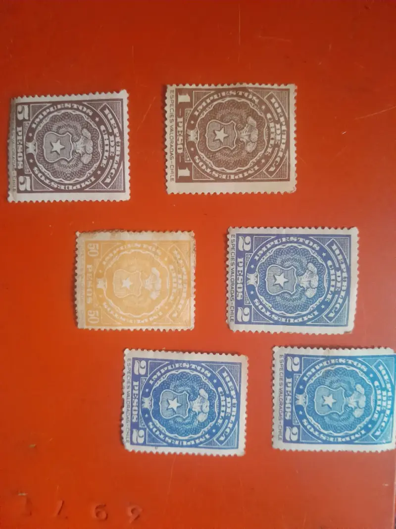 Colección de estampillas antiguas chilenas - 1