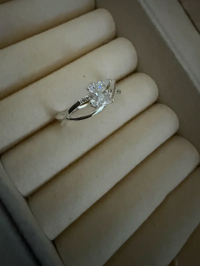 Anillo de plata con circonitas talla 9 - 1