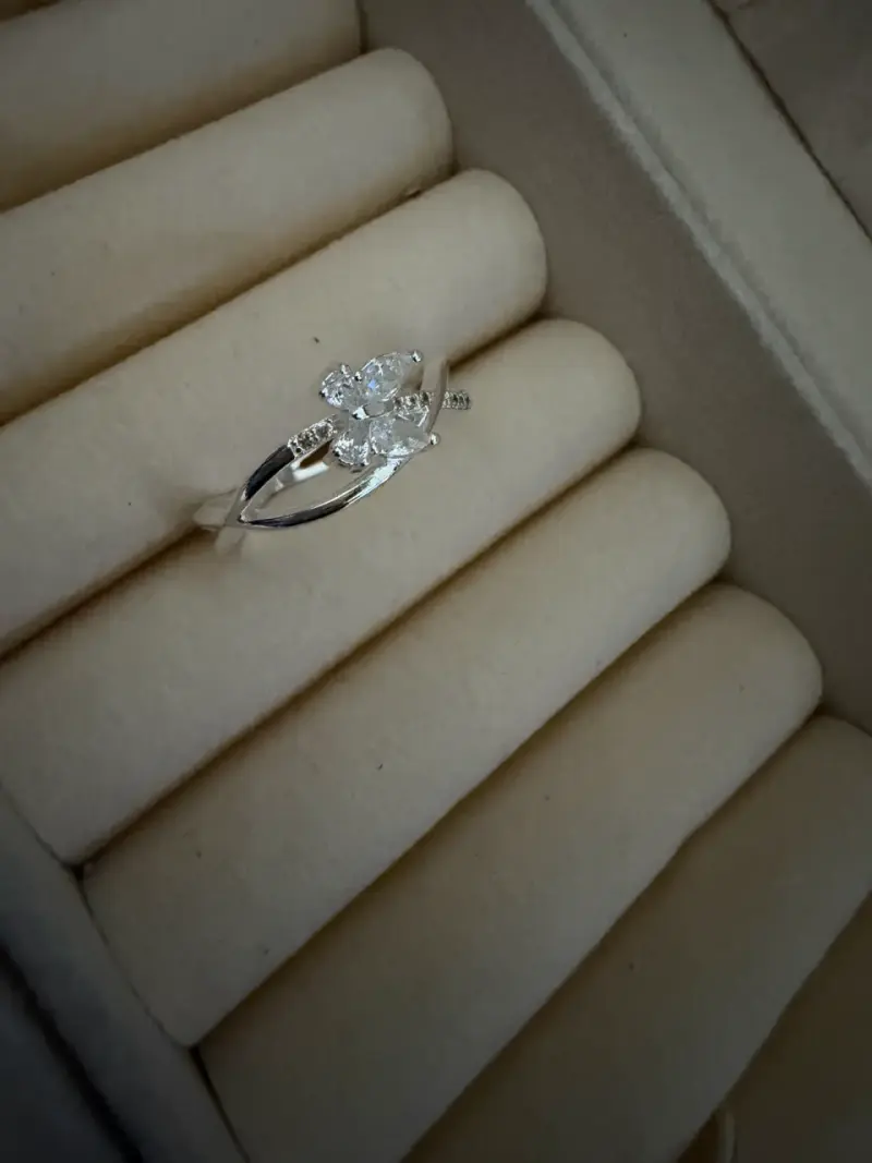 Anillo de plata con circonitas talla 9 - 2
