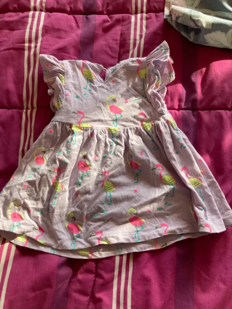 Vestido infantil con flamencos - 1