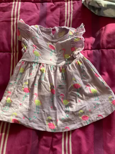 Vestido infantil con flamencos - miniatura 2