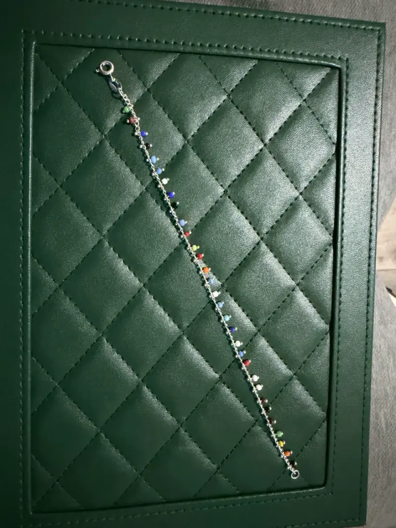 Pulsera de plata con colgantes coloridos - 3