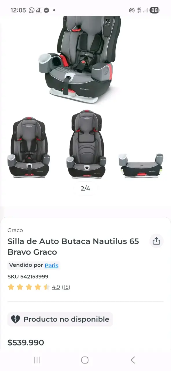 Silla de auto infantil Graco - 4