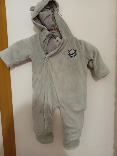 Enterito de polar gris para bebé - miniatura 2