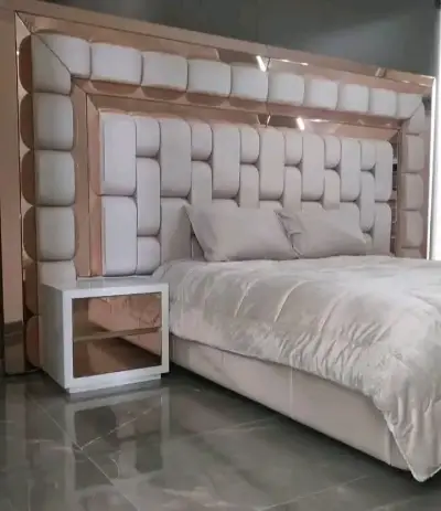 Cama matrimonial moderna gris - miniatura 2