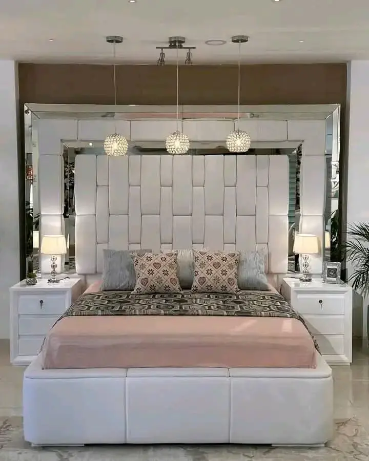 Cama matrimonial moderna gris - 5