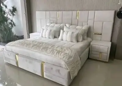 Cama matrimonial moderna gris - miniatura 6