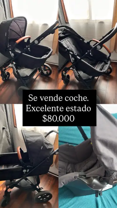 Coche para bebé negro - miniatura 4