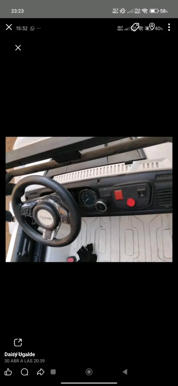 Camioneta eléctrica infantil blanca - 3