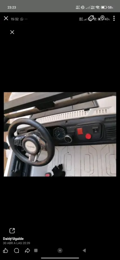 Camioneta eléctrica infantil blanca - miniatura 3