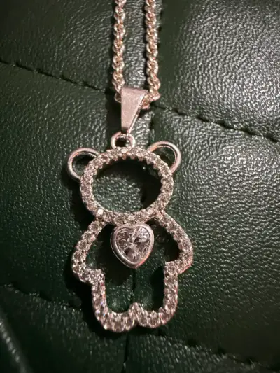 Collar oso con cristal - miniatura 1