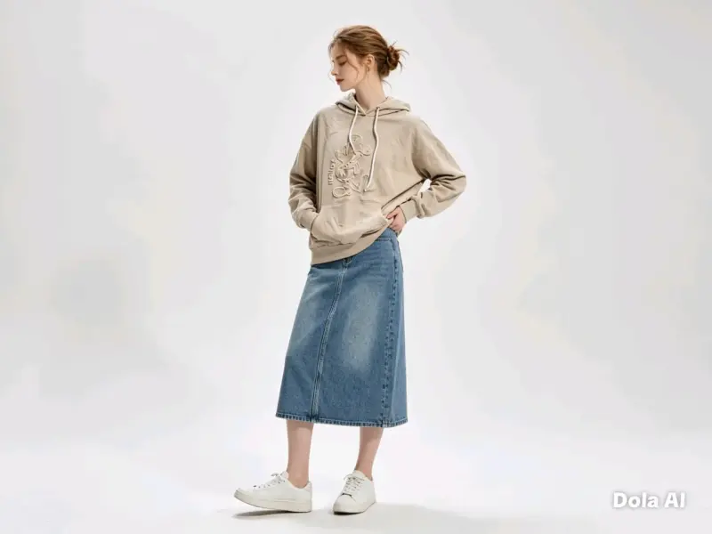 Polerón beige con diseño bordado - 1