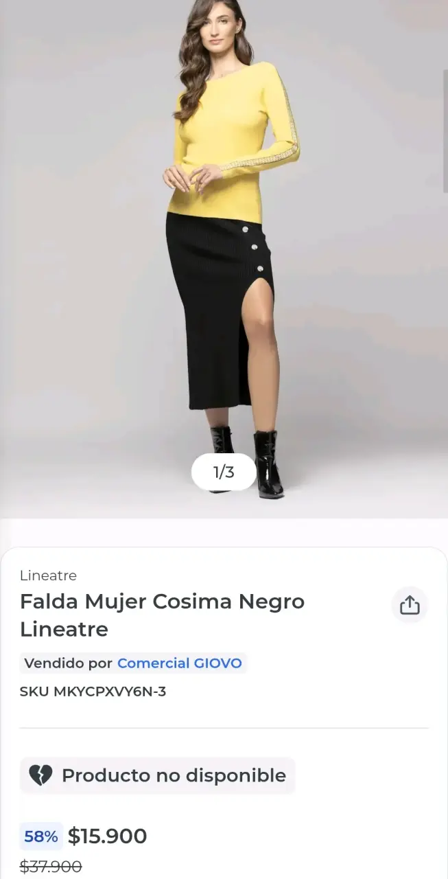 Falda negra nueva invierno Lineatre - 3