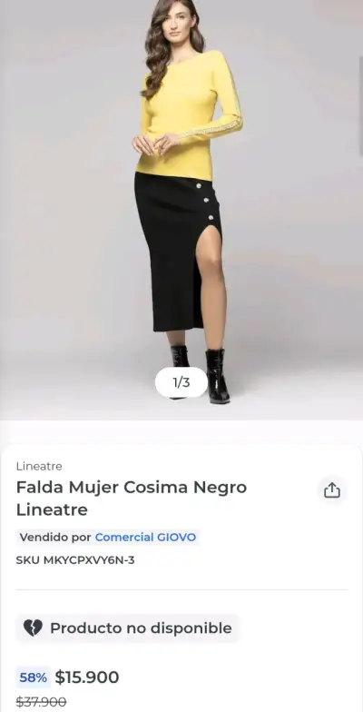 Falda negra nueva invierno Lineatre - miniatura 3