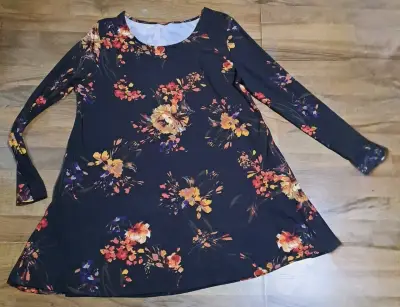 Vestido floral otoño manga larga - miniatura 2