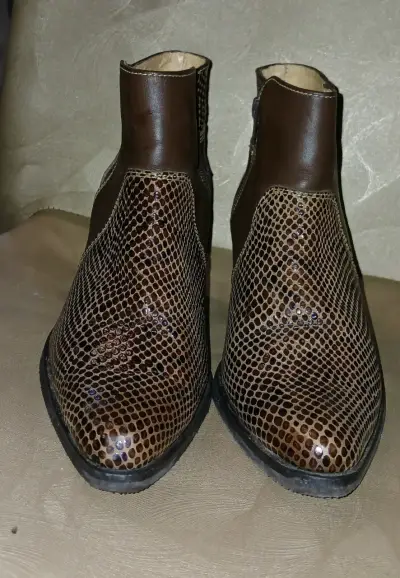 Botines cuero nacional reptil marrón - miniatura 1